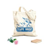 AILOONG Bolsa de playa de poliéster y algodón Tela de 340g/m² de grosor Logotipo de vaporizador, cigarrillo electrónico, vapor, dispositivo para fumar, tienda Material agradable para la piel