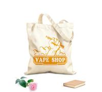 AILOONG Bolsa de playa de poliéster y algodón Tela de 340g/m² de grosor Logotipo de vaporizador, cigarrillo electrónico, vapor, dispositivo para fumar, tienda Material agradable para la piel