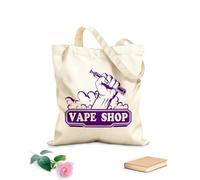AILOONG Bolsa de playa de poliéster y algodón Tela de 340g/m² de grosor Logotipo de vaporizador, cigarrillo electrónico, vapor, dispositivo para fumar, tienda Material agradable para la piel