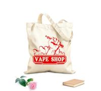 AILOONG Bolsa de playa de poliéster y algodón Tela de 340g/m² de grosor Logotipo de vaporizador, cigarrillo electrónico, vapor, dispositivo para fumar, tienda Material agradable para la piel