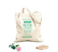 AILOONG Bolsa de playa de poliéster y algodón Tela de 340g/m² de grosor Nunca te rindas, trabaja duro, citas de gimnasios, motivación. Material agradable para la piel