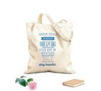 AILOONG Bolsa de playa de poliéster y algodón Tela de 340g/m² de grosor Nunca te rindas, trabaja duro, citas de gimnasios, motivación. Material agradable para la piel