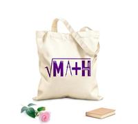 AILOONG Bolsa de playa de poliéster y algodón Tela de 340g/m² de grosor Símbolos matemáticos Cita escolar de matemáticas Profesor Material agradable para la piel