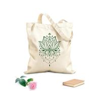 AILOONG Bolsa de playa de poliéster y algodón Yoga Lotus Mandala Bohemio Yoga Studio Mandala Tela de 340g/m² de grosor Material agradable para la piel