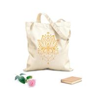 AILOONG Bolsa de playa de poliéster y algodón Yoga Lotus Mandala Bohemio Yoga Studio Mandala Tela de 340g/m² de grosor Material agradable para la piel