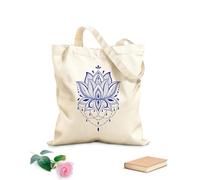 AILOONG Bolsa de playa de poliéster y algodón Yoga Lotus Mandala Bohemio Yoga Studio Mandala Tela de 340g/m² de grosor Material agradable para la piel