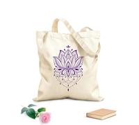 AILOONG Bolsa de playa de poliéster y algodón Yoga Lotus Mandala Bohemio Yoga Studio Mandala Tela de 340g/m² de grosor Material agradable para la piel
