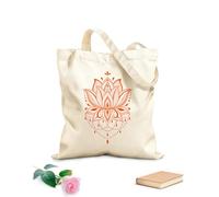 AILOONG Bolsa de playa de poliéster y algodón Yoga Lotus Mandala Bohemio Yoga Studio Mandala Tela de 340g/m² de grosor Material agradable para la piel
