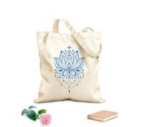 AILOONG Bolsa de playa de poliéster y algodón Yoga Lotus Mandala Bohemio Yoga Studio Mandala Tela de 340g/m² de grosor Material agradable para la piel