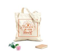 AILOONG Bolsa de tela con asa plana Citas de conmemoración navideña siempre en nuestros corazones recuerda la Navidad en el cielo Tela de 340g/m² de grosor Sustituye a la mochila escolar