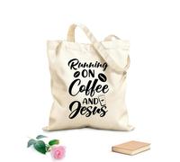 AILOONG Bolsa de tela con asa plana Citas de letras de café Tela de 12 oz de grosor Sustituye a la mochila escolar 25x30cm Pequeño