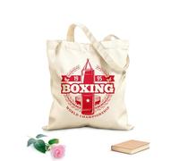 AILOONG Bolsa de tela con asa plana Conjunto de iconos de combates individuales de boxeo, muay thai Tela de 340g/m² de grosor Sustituye a la mochila escolar