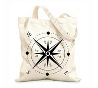 AILOONG Bolsa de tela con asa plana dirección cardinal Tela de 12 oz de grosor Sustituye a la mochila escolar 31x36cm Mediano