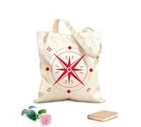 AILOONG Bolsa de tela con asa plana dirección cardinal Tela de 340g/m² de grosor Sustituye a la mochila escolar