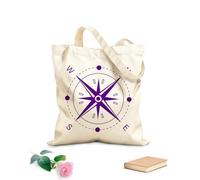 AILOONG Bolsa de tela con asa plana dirección cardinal Tela de 340g/m² de grosor Sustituye a la mochila escolar
