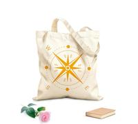 AILOONG Bolsa de tela con asa plana dirección cardinal Tela de 340g/m² de grosor Sustituye a la mochila escolar