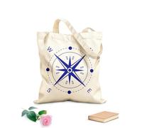 AILOONG Bolsa de tela con asa plana dirección cardinal Tela de 340g/m² de grosor Sustituye a la mochila escolar