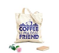 AILOONG Bolsa de tela con asa plana El café es mi mejor amigo se puede utilizar Tela de 340g/m² de grosor Sustituye a la mochila escolar