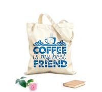 AILOONG Bolsa de tela con asa plana El café es mi mejor amigo se puede utilizar Tela de 340g/m² de grosor Sustituye a la mochila escolar