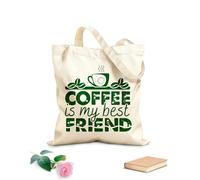 AILOONG Bolsa de tela con asa plana El café es mi mejor amigo se puede utilizar Tela de 340g/m² de grosor Sustituye a la mochila escolar