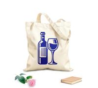 AILOONG Bolsa de tela con asa plana Icono de cóctel alcohol martini paraguas oliva Tela de 340g/m² de grosor Sustituye a la mochila escolar