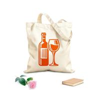 AILOONG Bolsa de tela con asa plana Icono de cóctel alcohol martini paraguas oliva Tela de 340g/m² de grosor Sustituye a la mochila escolar
