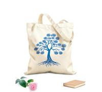 AILOONG Bolsa de tela con asa plana Imágenes prediseñadas del árbol de la vida celta, silueta de árbol celta, un pino, árbol celta Tela de 340g/m² de grosor Sustituye a la mochila escolar