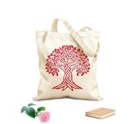 AILOONG Bolsa de tela con asa plana Imágenes prediseñadas del árbol de la vida celta, silueta de árbol celta, un manzano, árbol celta Tela de 340g/m² de grosor Sustituye a la mochila escolar