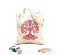 AILOONG Bolsa de tela con asa plana Imágenes prediseñadas del árbol de la vida celta, silueta de árbol celta, un anciano celta de Be Chuille. Tela de 340g/m² de grosor Sustituye a la mochila escolar