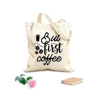 AILOONG Bolsa de tela con asa plana Las mejores tipografías de citas sobre café Tela de 12 oz de grosor Sustituye a la mochila escolar 25x30cm Pequeño