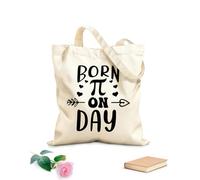 AILOONG Bolsa de tela con asa plana nacido el día pi día pi matemáticas ciencia Tela de 12 oz de grosor Sustituye a la mochila escolar 31x36cm Mediano