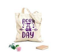 AILOONG Bolsa de tela con asa plana nacido el día pi día pi matemáticas ciencia Tela de 340g/m² de grosor Sustituye a la mochila escolar