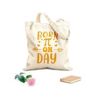 AILOONG Bolsa de tela con asa plana nacido el día pi día pi matemáticas ciencia Tela de 340g/m² de grosor Sustituye a la mochila escolar