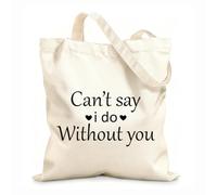 AILOONG Bolsa de tela con asa plana No puedo decir que estoy sin ti Tela de 12 oz de grosor Sustituye a la mochila escolar 35x40cm Grande