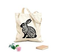 AILOONG Bolsa de tela con asa plana Signos del zodíaco chino, símbolos del año astrológico, animales tradicionales asiáticos, personajes del horóscopo. Tela de 12 oz de grosor 31x36cm