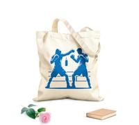AILOONG Bolsa de tela con asa plana silueta de jab de boxeo Tela de 340g/m² de grosor Sustituye a la mochila escolar