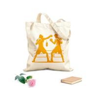 AILOONG Bolsa de tela con asa plana silueta de jab de boxeo Tela de 340g/m² de grosor Sustituye a la mochila escolar