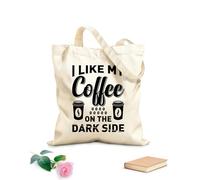 AILOONG Bolsa de tela con asa plana Tipografía de café: me gusta tomar mi café aparte. Tela de 12 oz de grosor Sustituye a la mochila escolar 35x40cm Grande