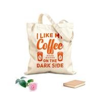 AILOONG Bolsa de tela con asa plana Tipografía de café: me gusta tomar mi café aparte. Tela de 340g/m² de grosor Sustituye a la mochila escolar