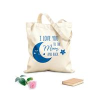 AILOONG Bolsa de tela con correa de cincha Bebé Luna te amo hasta la luna y más allá Tela de 340g/m² de grosor Bolsa para dibujar