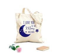 AILOONG Bolsa de tela con correa de cincha Bebé Luna te amo hasta la luna y más allá Tela de 340g/m² de grosor Bolsa para dibujar