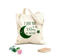 AILOONG Bolsa de tela con correa de cincha Bebé Luna te amo hasta la luna y más allá Tela de 340g/m² de grosor Bolsa para dibujar