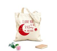 AILOONG Bolsa de tela con correa de cincha Bebé Luna te amo hasta la luna y más allá Tela de 340g/m² de grosor Bolsa para dibujar