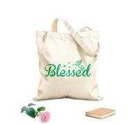 AILOONG Bolsa de tela con correa de cincha Bendito Jesús, Natividad, tipografía, religión, citas bíblicas cristianas, arte Tela de 340g/m² de grosor Bolsa para dibujar