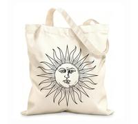 AILOONG Bolsa de tela con correa de cincha Conjunto de iconos de sol bohemio, diseño de tatuaje de estilo bohemio Tela de 12 oz de grosor Bolsa para dibujar 25x30cm Pequeño