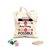 AILOONG Bolsa de tela con correa de cincha Cree en ti mismo todo es posible Tela de 12 oz de grosor Bolsa para dibujar 25x30cm Pequeño