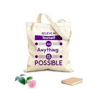 AILOONG Bolsa de tela con correa de cincha Cree en ti mismo todo es posible Tela de 340g/m² de grosor Bolsa para dibujar