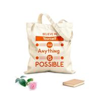 AILOONG Bolsa de tela con correa de cincha Cree en ti mismo todo es posible Tela de 340g/m² de grosor Bolsa para dibujar