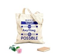 AILOONG Bolsa de tela con correa de cincha Cree en ti mismo todo es posible Tela de 340g/m² de grosor Bolsa para dibujar