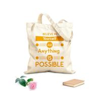 AILOONG Bolsa de tela con correa de cincha Cree en ti mismo todo es posible Tela de 340g/m² de grosor Bolsa para dibujar